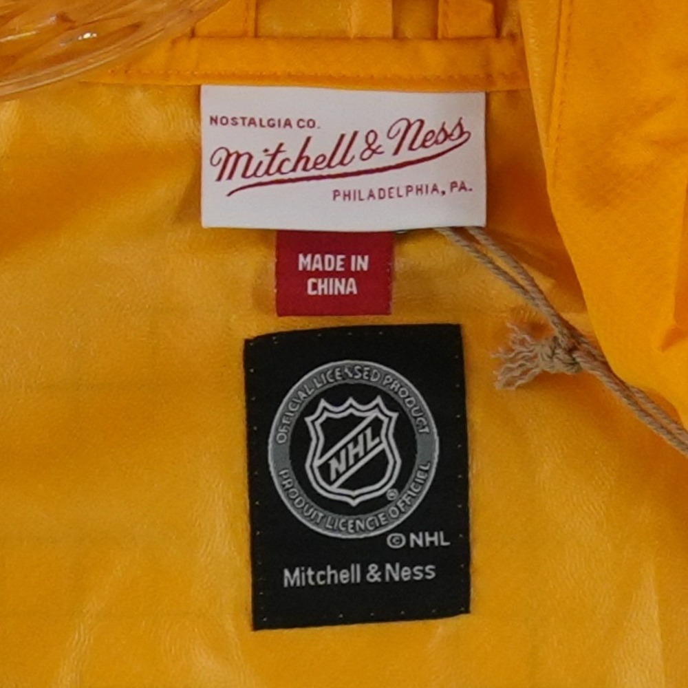 NEW Mitchell Ness Pittsburg Penguins Jacket Men's Size Large Yellow Windbreaker - Picture 6 of 10